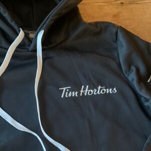 Kids Size L Tim Hortons Hoodie Sweatshirt dark grey